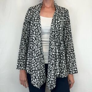 Women's Lily White Lightweight Open Cardigan XL White Black NWT USA